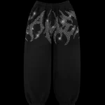 COLLECTIVE BLADE RHINESTONE SWEATPANTS BLACK