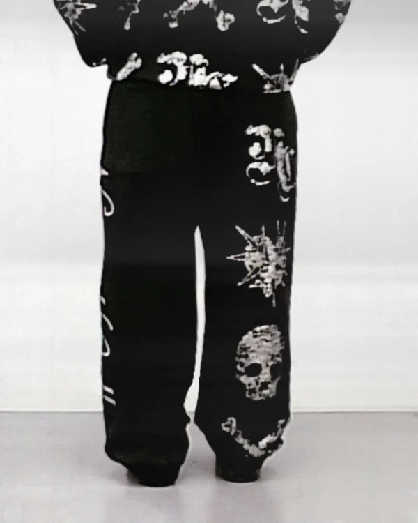 COLLECTIVE LETHAL RHINESTONE SWEATPANTS BONE