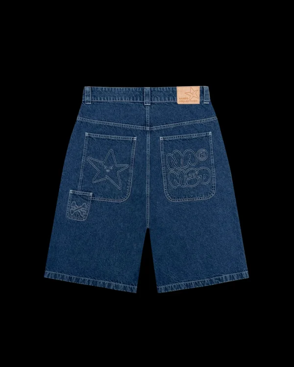 HAVOC SUPER BAGGY JORTS MID BLUE