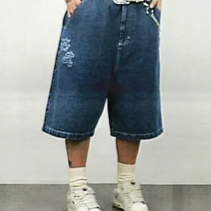 HAVOC SUPER BAGGY JORTS MID BLUE