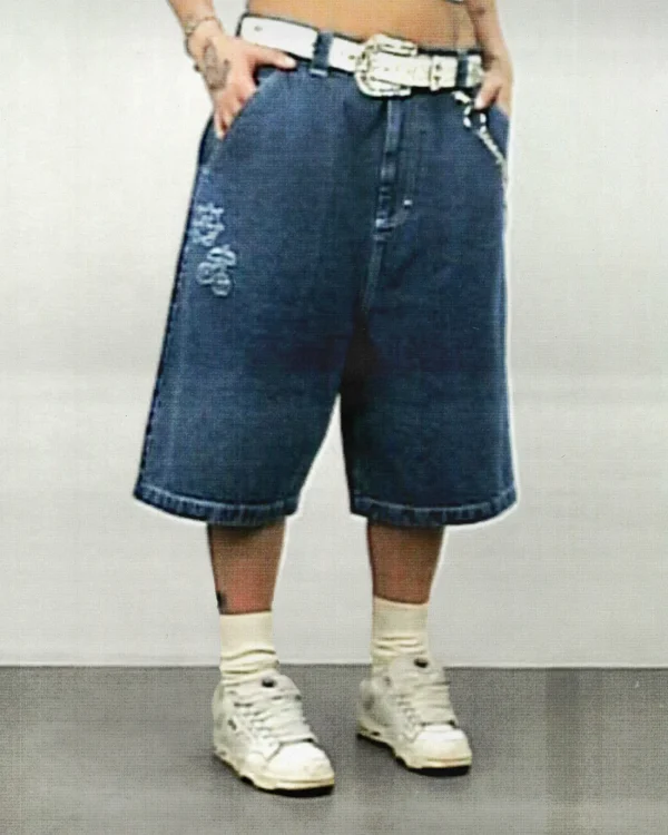 HAVOC SUPER BAGGY JORTS MID BLUE