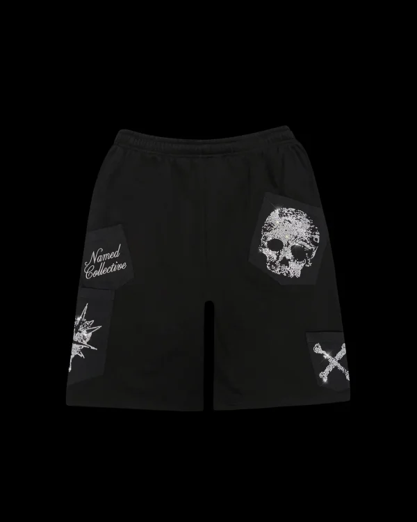 LETHAL RHINESTONE SWEATSHORTS BLACK