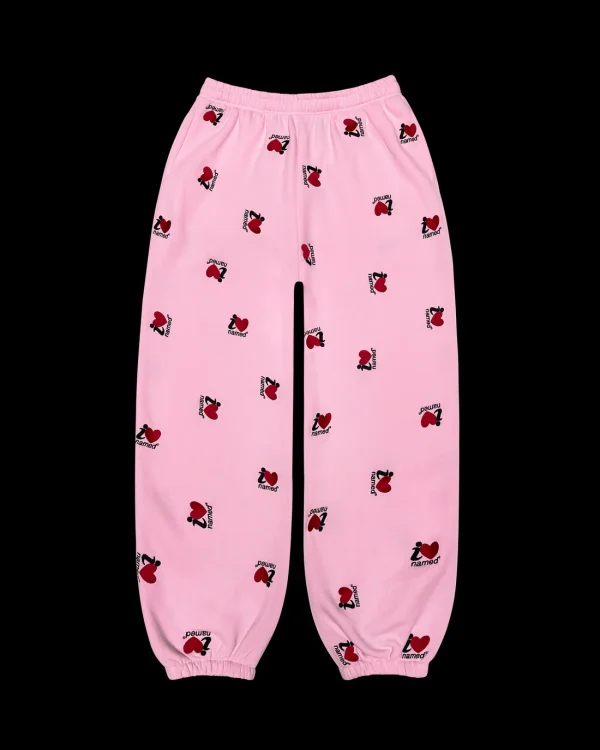 NAMED EMBROIDERED SWEATPANTS BABY PINK