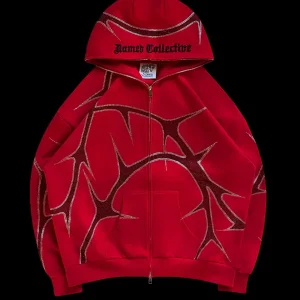 THORN ZIP HOODIE RED