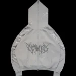 Named Collective Crash Rhinestone Zip Smoke Grey Hoodie