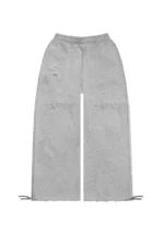 Curse Distressed Oversized Sweatpants Grey Marl