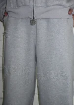 Curse Distressed Oversized Sweatpants Grey Marl-2