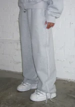 Curse Distressed Oversized Sweatpants Grey Marl-3