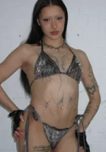 Enemy Rhinestone Bikini Bottoms Tree Camo-2