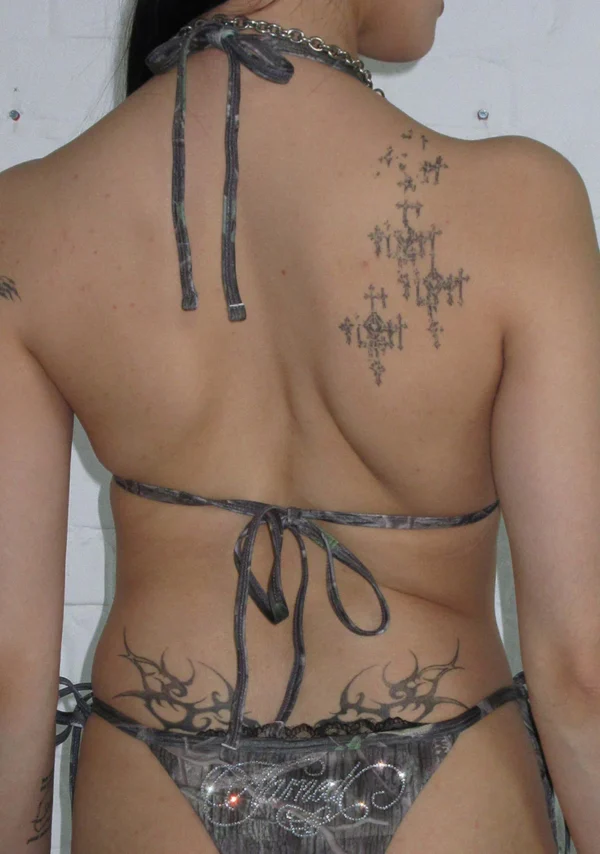 Enemy Rhinestone Bikini Bottoms Tree Camo-4
