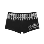 Enemy Rhinestone Micro Hotpant Shorts Black