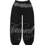 Enemy Rhinestone Sweatpants Black