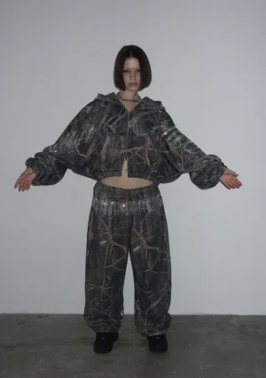 Enemy Rhinestone Sweatpants Tree Camo-2