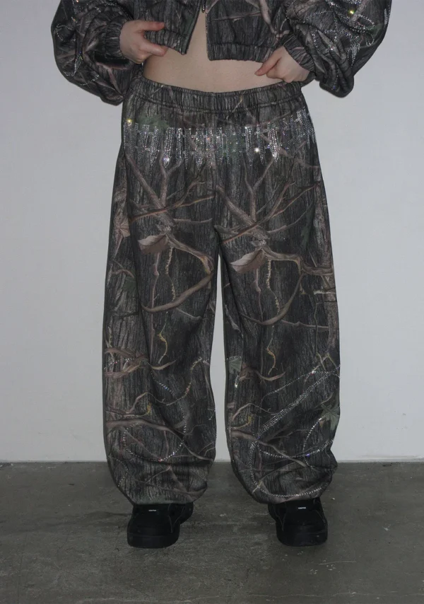 Enemy Rhinestone Sweatpants Tree Camo-3