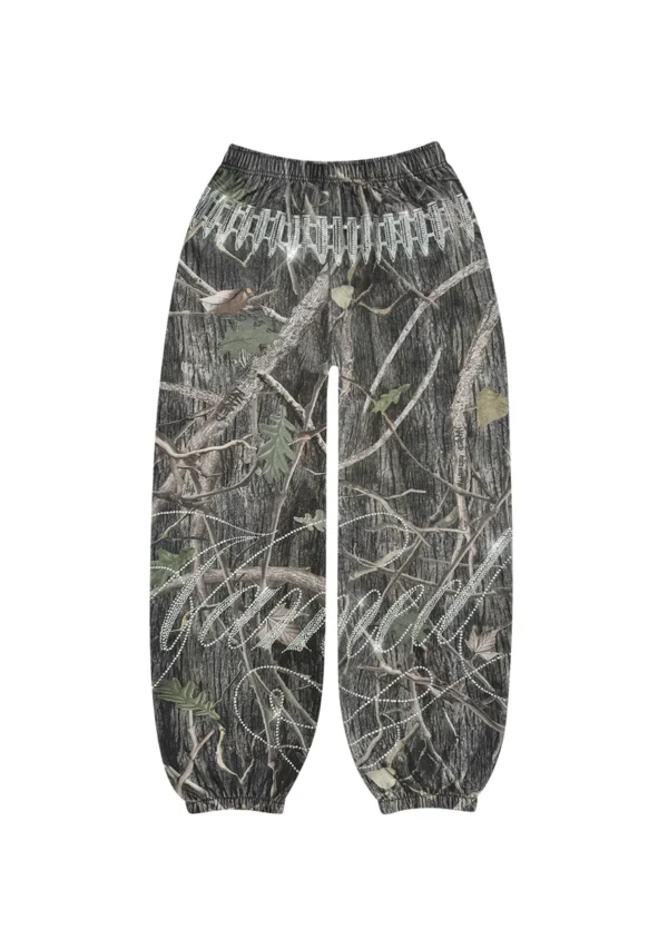 Enemy Rhinestone Sweatpants Tree Camo