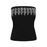 Enemy Rhinestone Tube Top Black