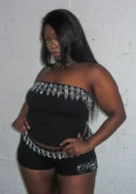 Enemy Rhinestone Tube Top Black-3