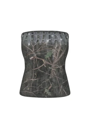 Enemy Rhinestone Tube Top Tree Camo