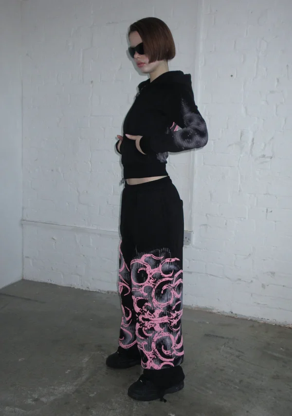 Euphoria Puff Print Oversized Sweatpants Black-4