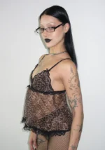 Feral Sheer Mesh Cami Top Leopard-4