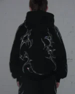 Named Collective Crash Rhinestone Zip Black Hoodie