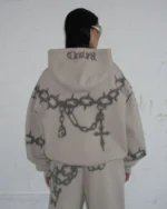 Named Collective Chains Zip Bone Hoodie
