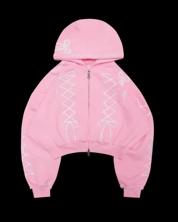 Named Collective Confessions Embroidered Crop Zip Hoodie