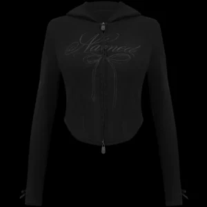 Named Collective Ribbon Sculpt Stretch Black Hoodie