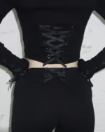 Named Collective Ribbon Sculpt Stretch Black Hoodie