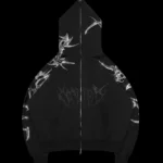 Named Collective Crash Rhinestone Zip Black Hoodie