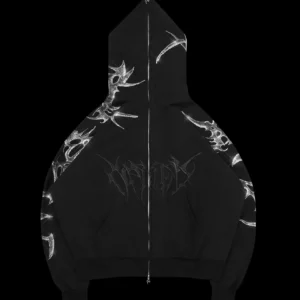 Named Collective Crash Rhinestone Zip Black Hoodie