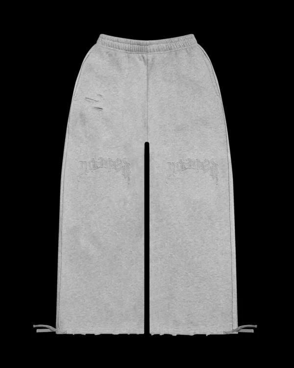 Named Collective Curse Distressed Grey Marl Sweatpants