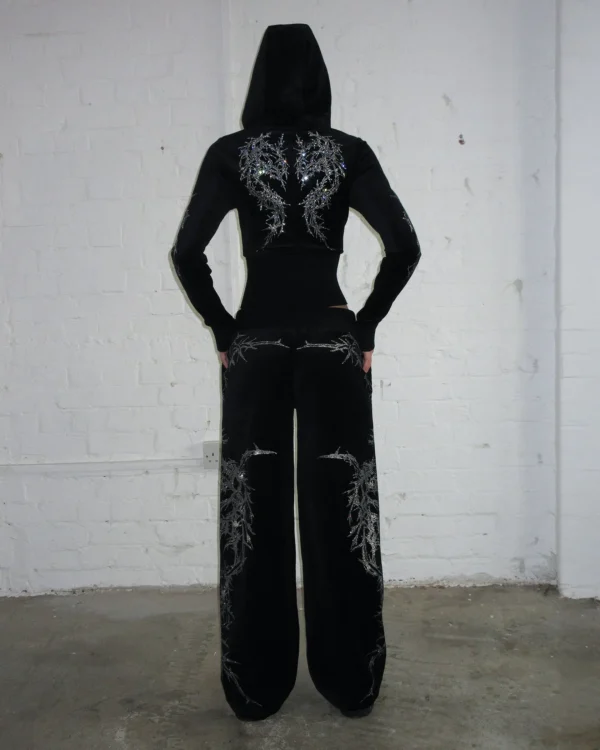 Named Collective Curse Rhinestone Black Sweatpants