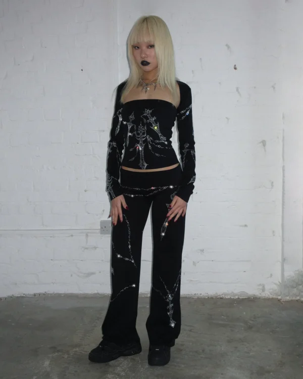 Named Collective Daggers Rhinestone Two Piece Set Tube Top
