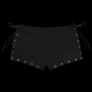 Named Collective Destroy Pierced Corset Black Hotpant Shorts
