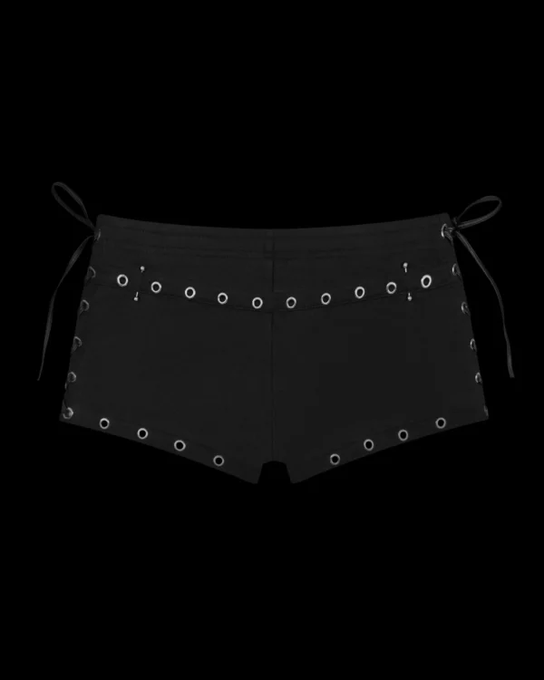Named Collective Destroy Pierced Corset Black Hotpant Shorts