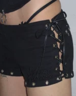Named Collective Destroy Pierced Corset Black Hotpant Shorts