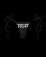 Named Collective Enemy Rhinestone Bottoms Black Bikini