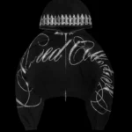 Named Collective Enemy Rhinestone Crop Zip Hoodie Black
