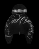 Named Collective Enemy Rhinestone Crop Zip Hoodie Black