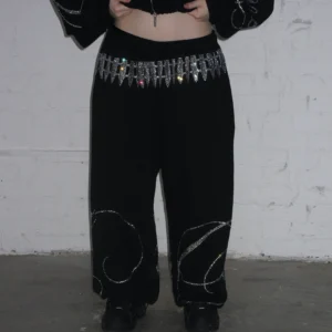 Named Collective Enemy Rhinestone Sweatpants Black
