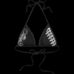 Named Collective Enemy Rhinestone Black Top Bikini