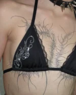 Named Collective Enemy Rhinestone Black Top Bikini