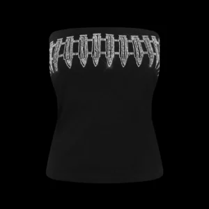 Named Collective Enemy Rhinestone Black Tube Top