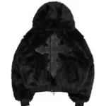 Named Collective Feral Faux Fur Bomber Jacket Black