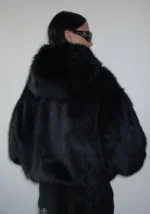 Named Collective Feral Faux Fur Bomber Jacket Black-4