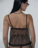 Named Collective Feral Sheer Mesh Cami Leopard Top