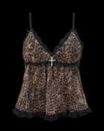 Named Collective Feral Sheer Mesh Leopard Cami Top