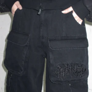 Named Collective Ghost 10 Pocket Black Cargos