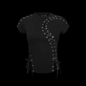 Named Collective Ghost Lace Up Corset Baby Black Tee